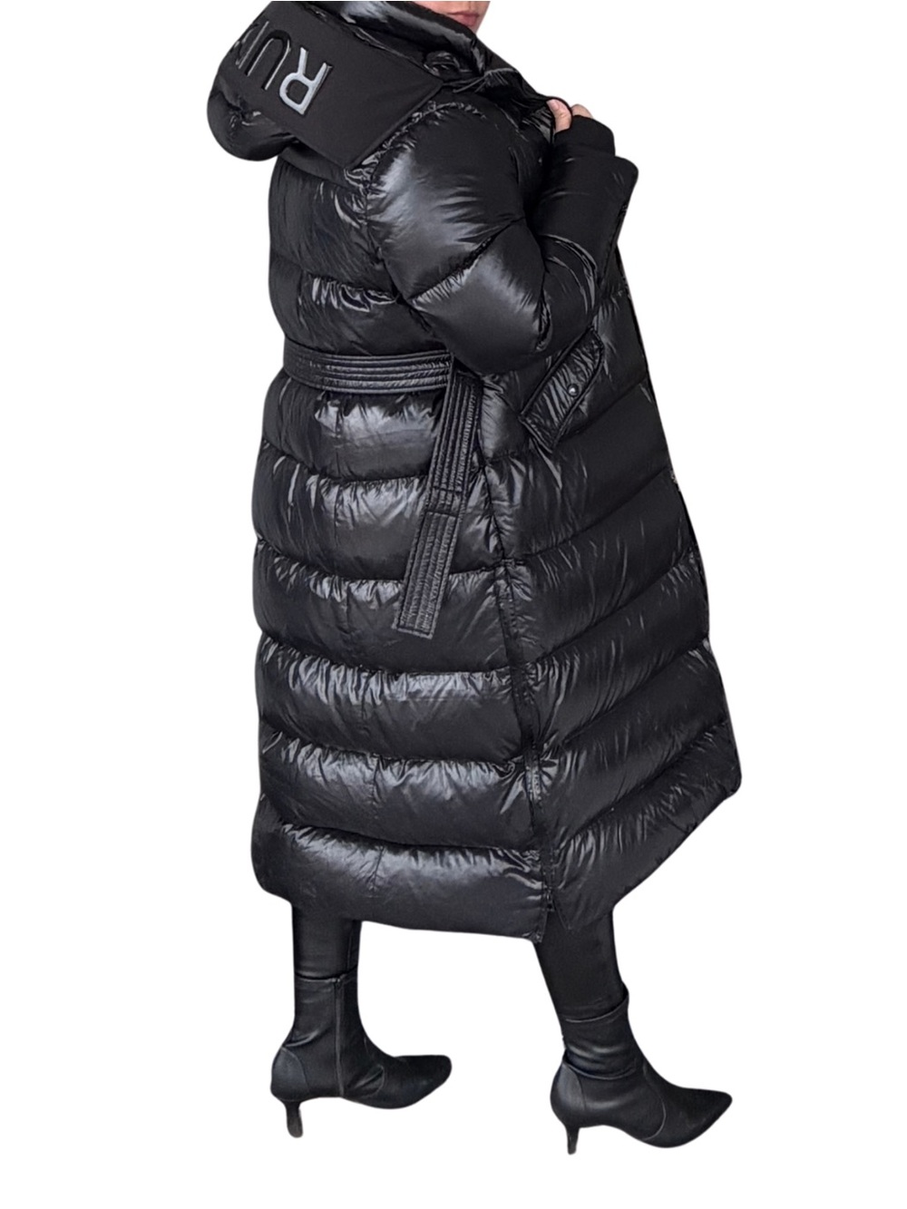 RUDSAK Halia Maxi Down Coat w/ Statement Logo Hood - Size XL